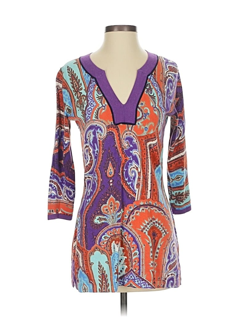 Pre-owned J. Mclaughlin 3/4 Sleeve Blouse In Purple