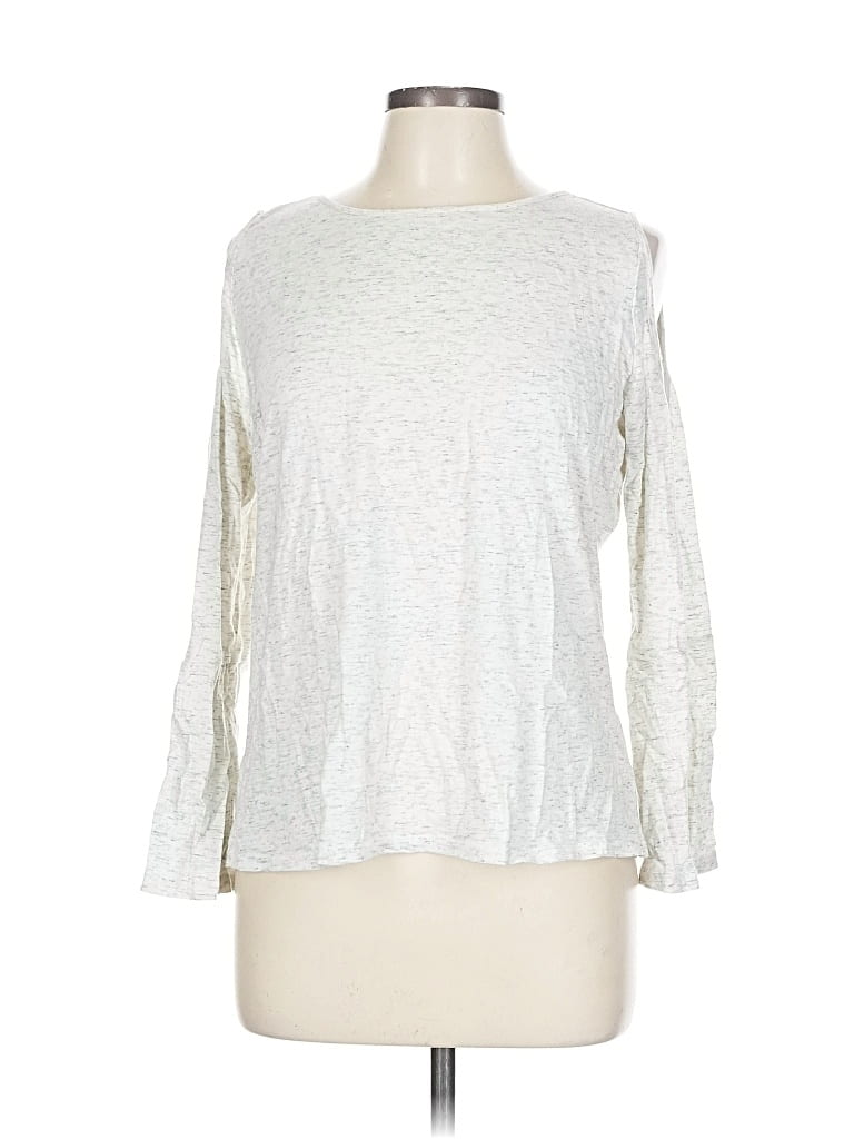 Pre-owned Ann Taylor Loft 3/4 Sleeve T-shirt In Silver