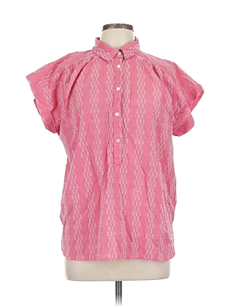 Pre-owned Ann Taylor Loft Outlet Short Sleeve Blouse In Pink