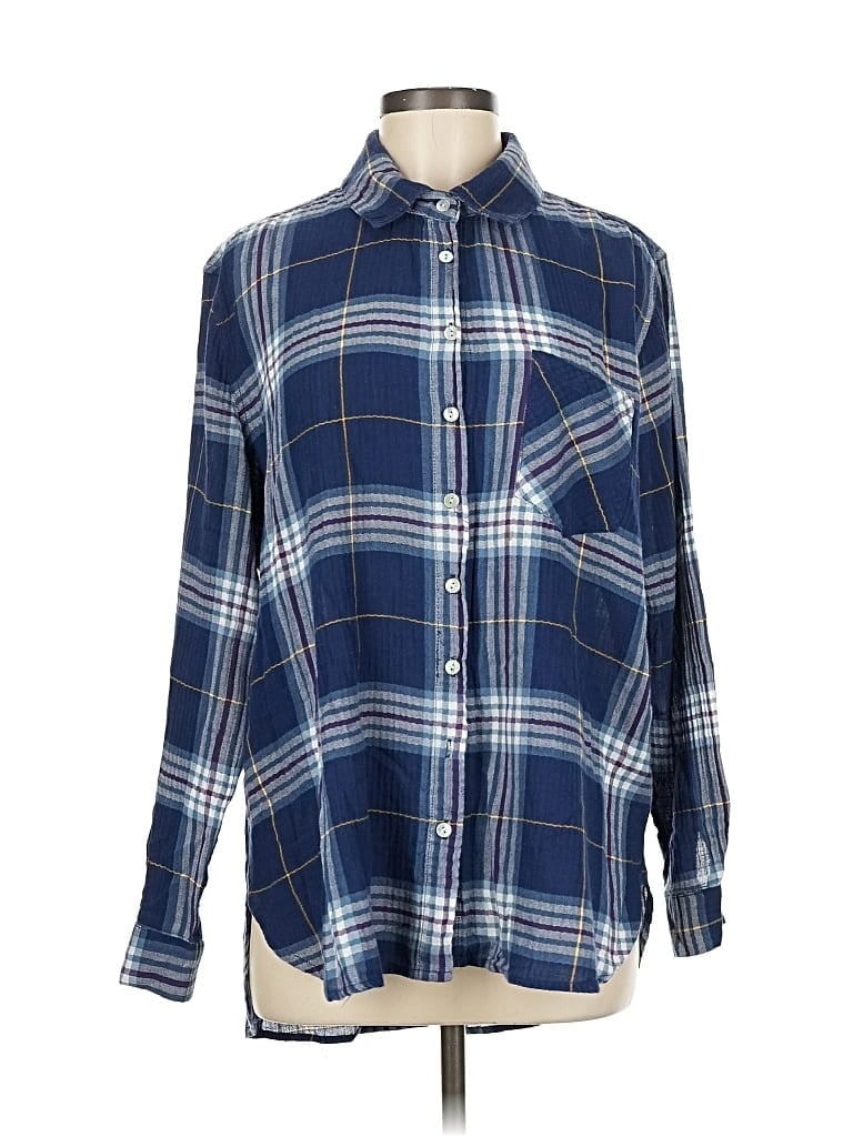 Pre-owned Lovestitch Long Sleeve Button Down Shirt In Blue