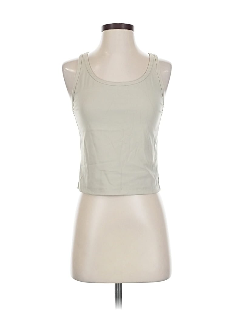 Pre-owned Crz Yoga Tank Top Ivory Halter Neckline Tops In White