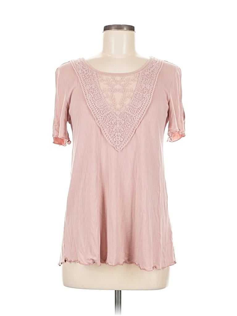 Pre-owned Maurices Short Sleeve Top Pink Sweetheart Neckline Tops