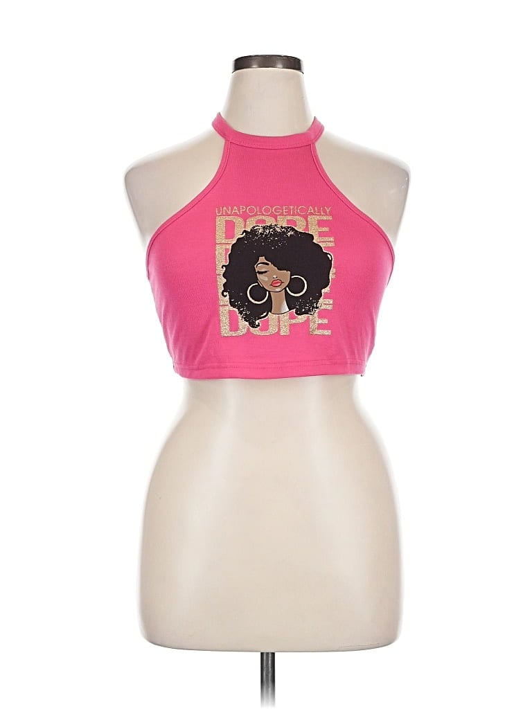 UNBRANDED Pre-owned Tank Top Pink Halter Neckline Tops