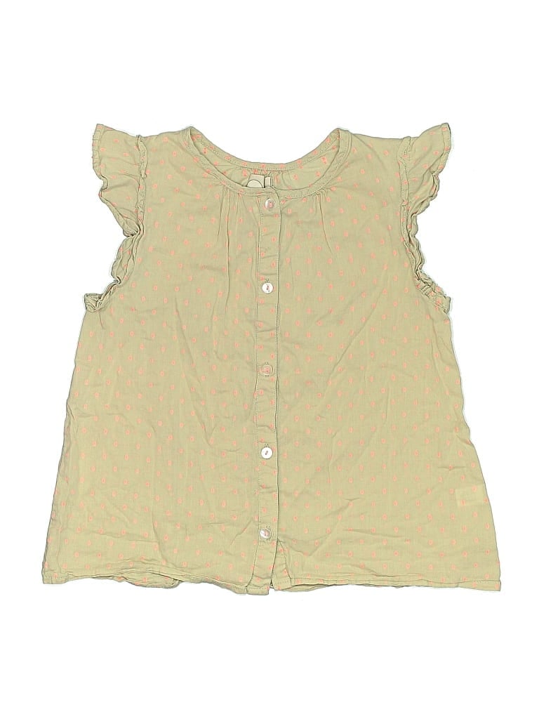 Pre-owned Peek Kids' ... Short Sleeve Top Yellow Ruffles Neckline Tops