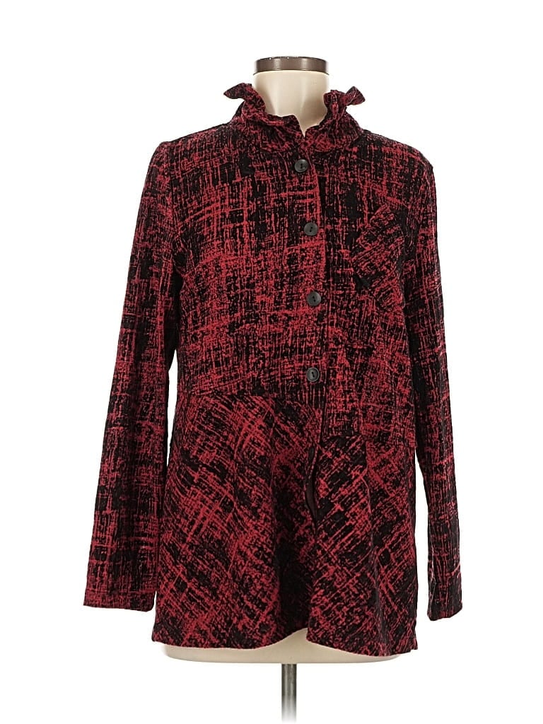 Pre-owned Assorted Brands Long Sleeve Blouse In Burgundy