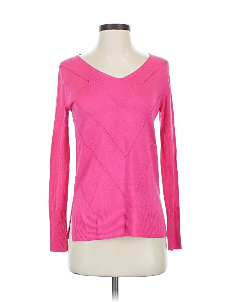Banana Republic Factory Store Long Sleeve Top Pink V-neck Tops