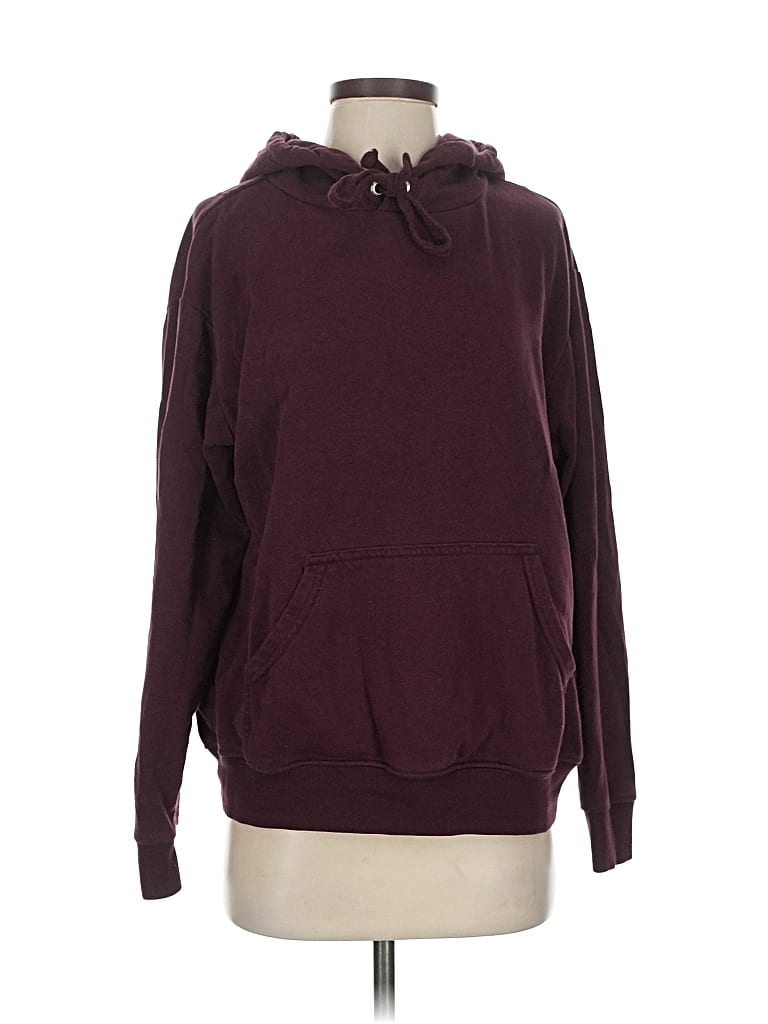 Pre-owned H&m Fleece Jacket In Burgundy