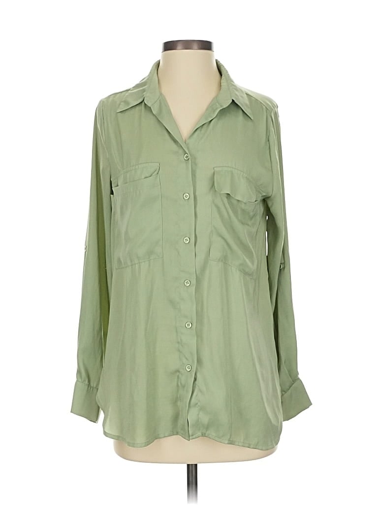 Pre-owned Melloday Long Sleeve Blouse In Green