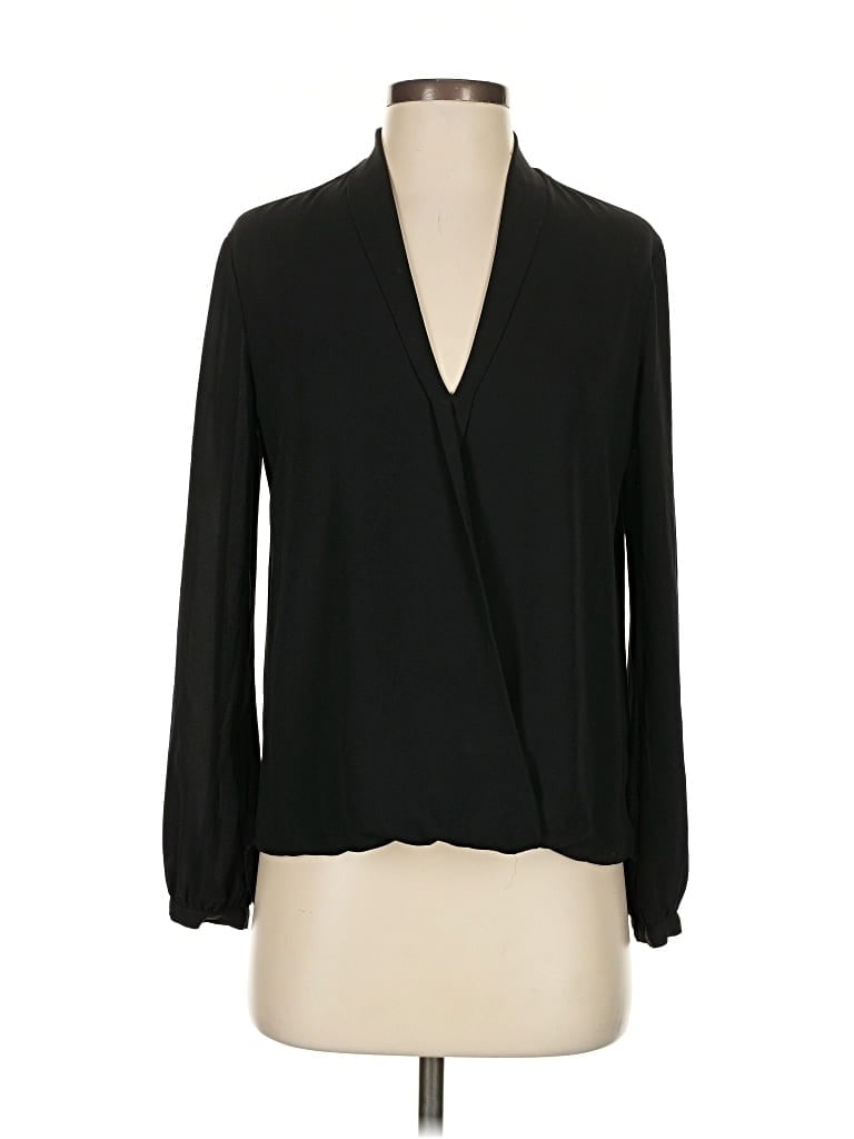 Pre-owned Max Studio Long Sleeve Blouse In Black