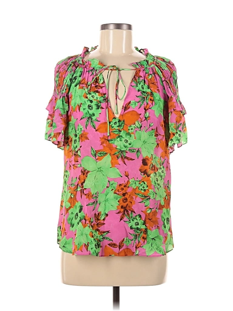 Pre-owned Gilner Farrar Short Sleeve Blouse In Pink