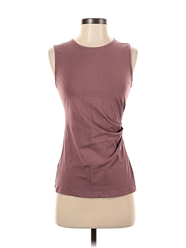 Pre-owned Synergy Sleeveless Top Burgundy Boatneck Tops