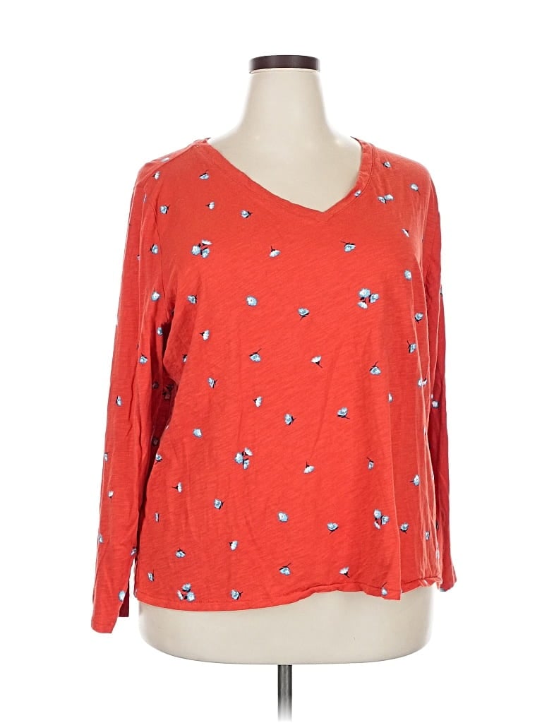 Pre-owned Sonoma Goods For Life 3/4 Sleeve T-shirt In Red