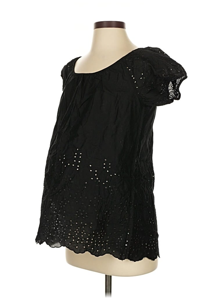 Pre-owned Motherhood Short Sleeve Blouse In Black