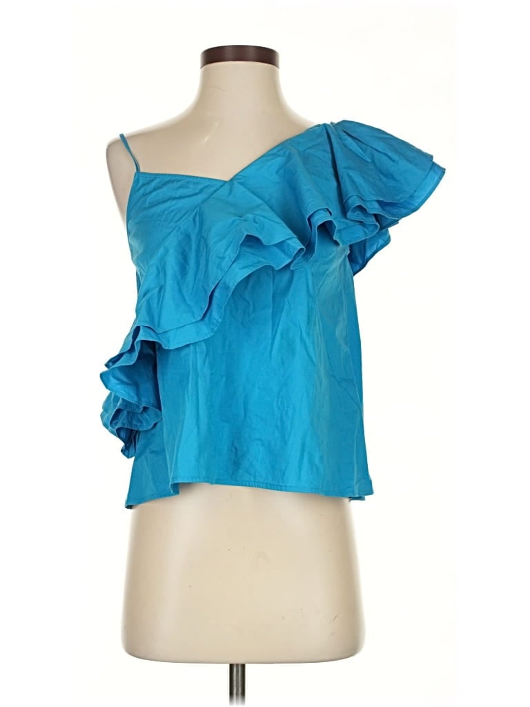 Pre-owned Free Press Sleeveless Blouse In Blue