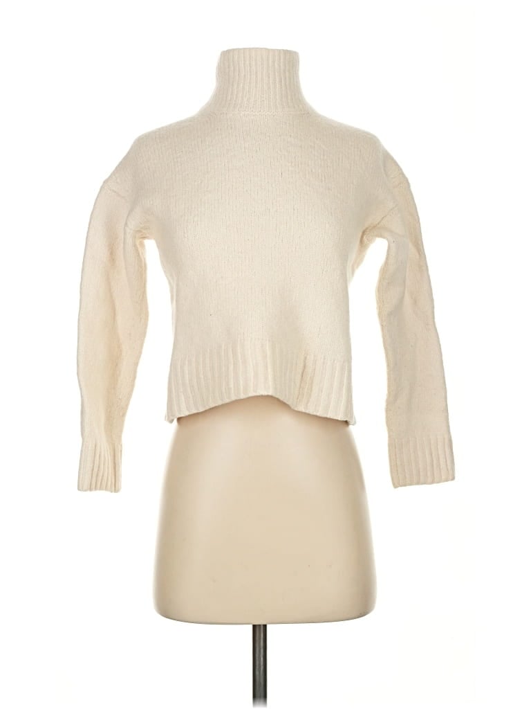Pre-owned Everlane Turtleneck Sweater In White