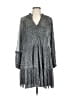 1.State Metallic Silver Casual Dress Size L - photo 1