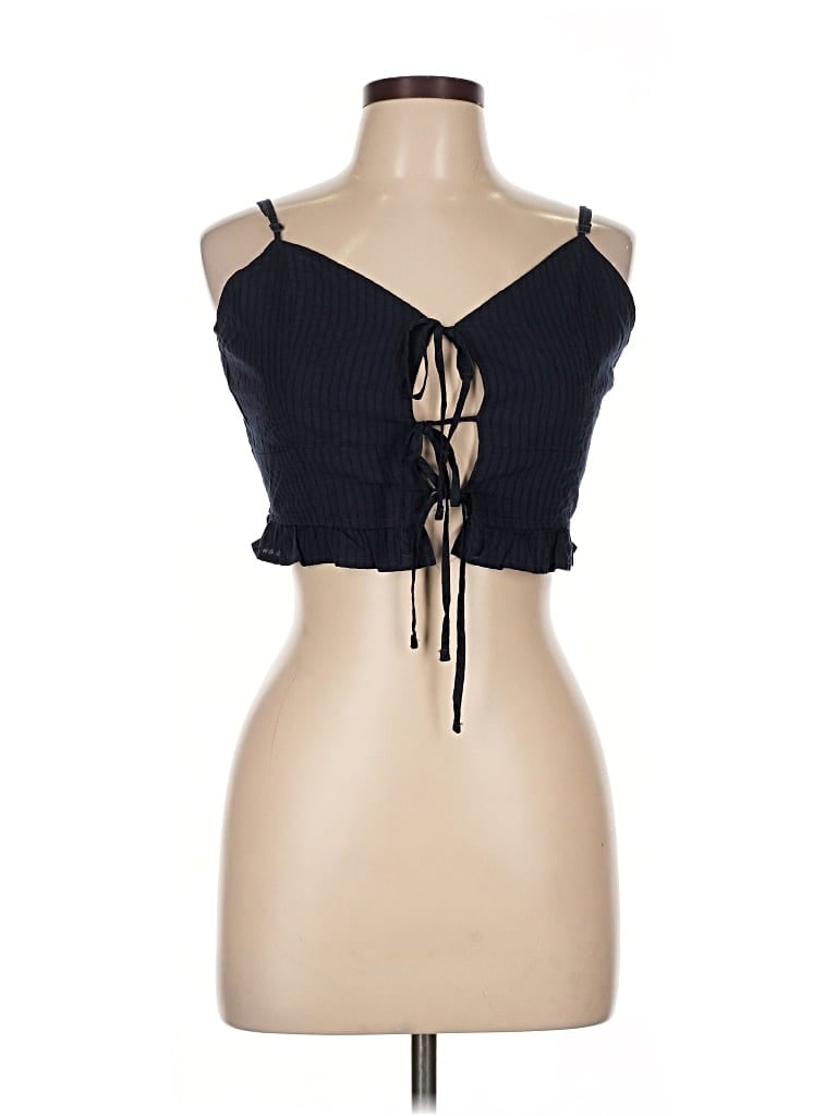 Pre-owned Aerie Sleeveless Top Black Halter Neckline Tops