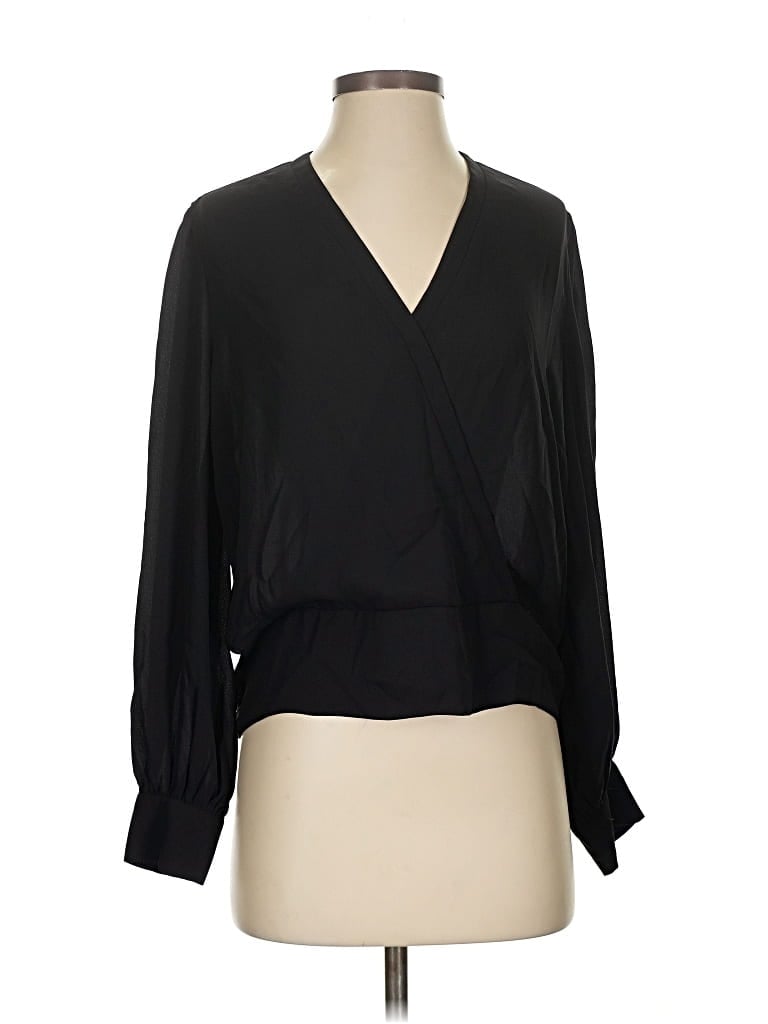 Pre-owned 7th Avenue Design Studio New York & Company Long Sleeve Blouse In Black