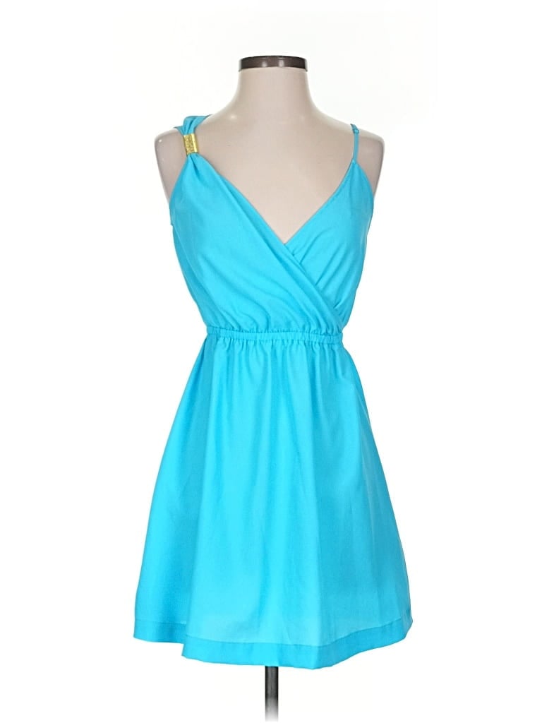 Pre-owned Kardashian Kollection Cocktail Dress In Blue