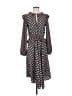 H&M 100% Polyester Polka Dots Gray Casual Dress Size 4 - photo 1
