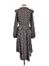H&M 100% Polyester Polka Dots Gray Casual Dress Size 4 - photo 2
