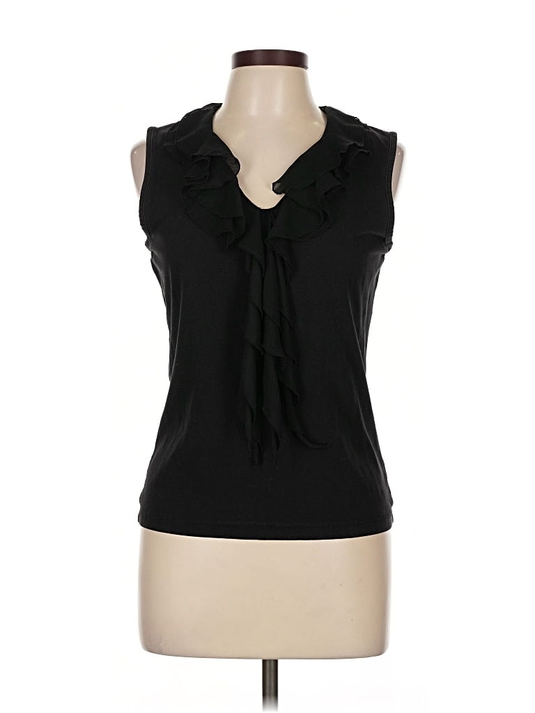 Pre-owned Jones New York Signature Sleeveless Blouse In Black