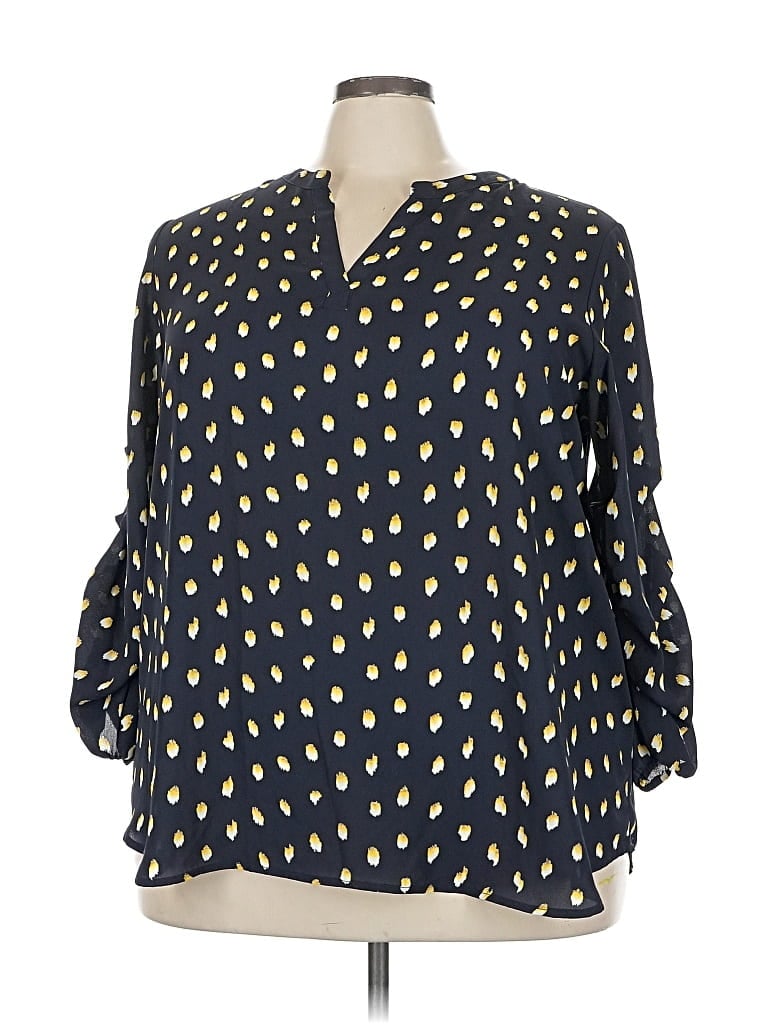 COLLECTIVE CONCEPTS Pre-owned 3/4 Sleeve Blouse In Blue