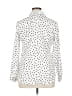 Moon Collection 100% Polyester Polka Dots White Tan Long Sleeve Blouse Size XL - photo 2
