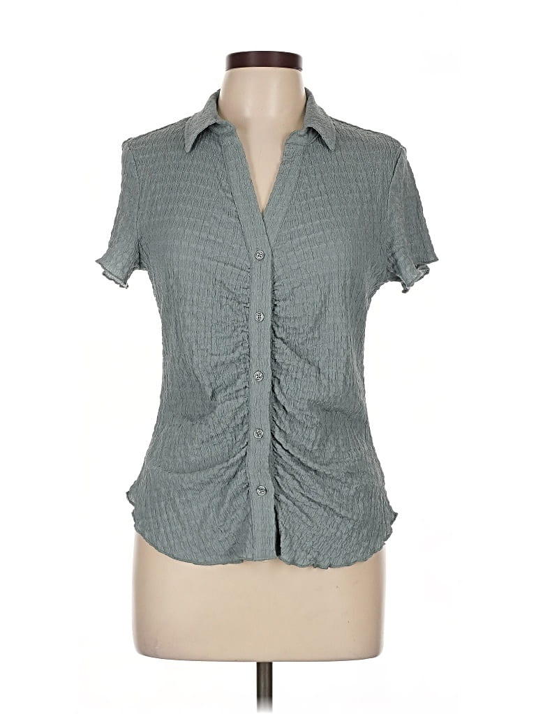 Pre-owned Sanctuary Short Sleeve Blouse In Gray