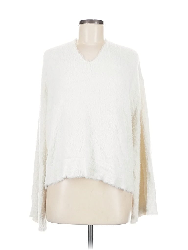 Pre-owned Free Press Pullover Sweater In White