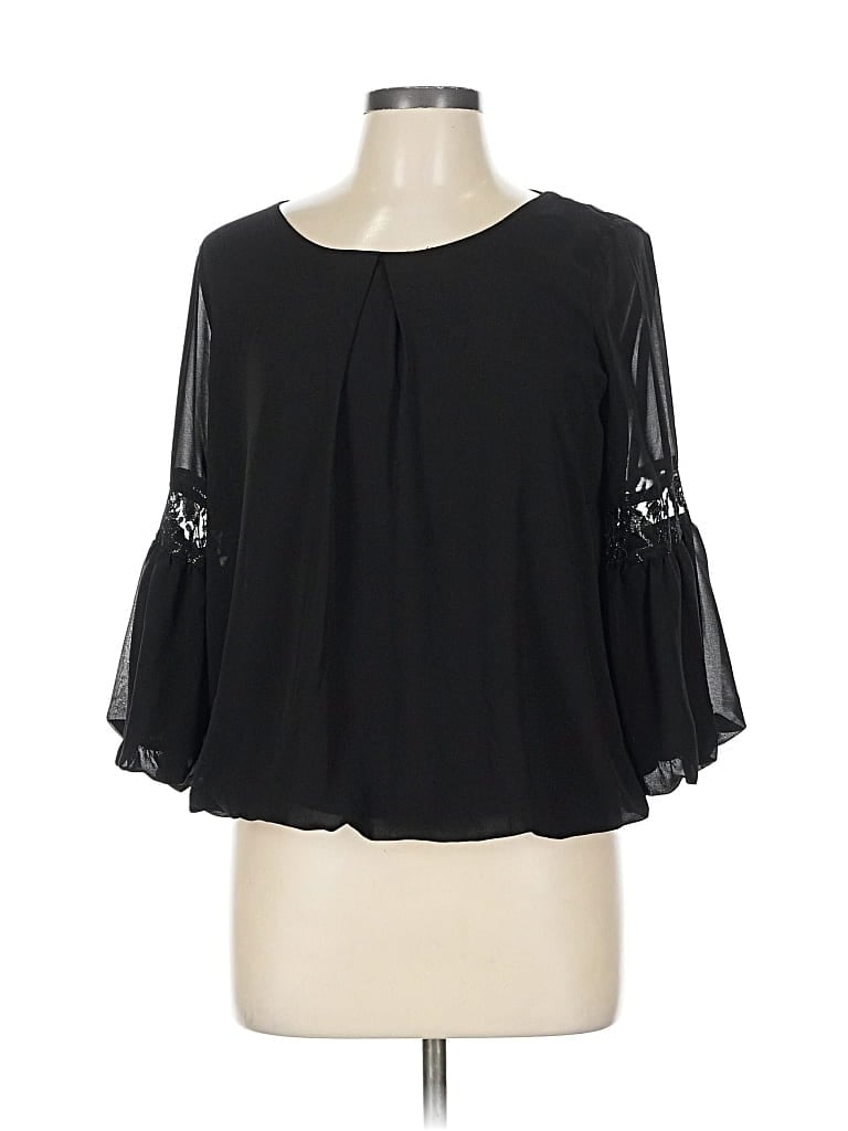 Pre-owned Bcx 3/4 Sleeve Blouse In Black