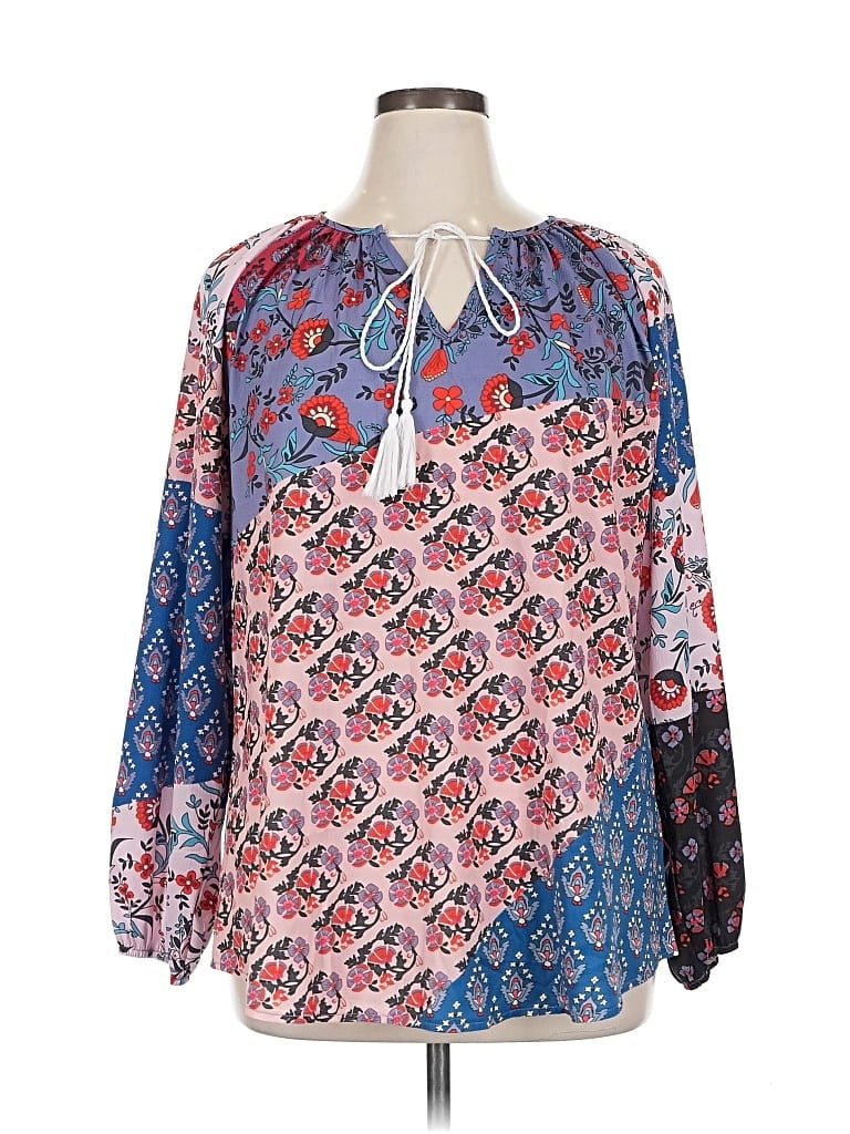 Pre-owned Unbranded 3/4 Sleeve Blouse In Blue