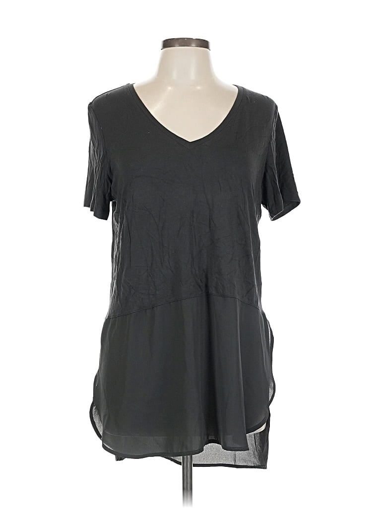 Pre-owned Premise Short Sleeve Top Gray V Neck Tops
