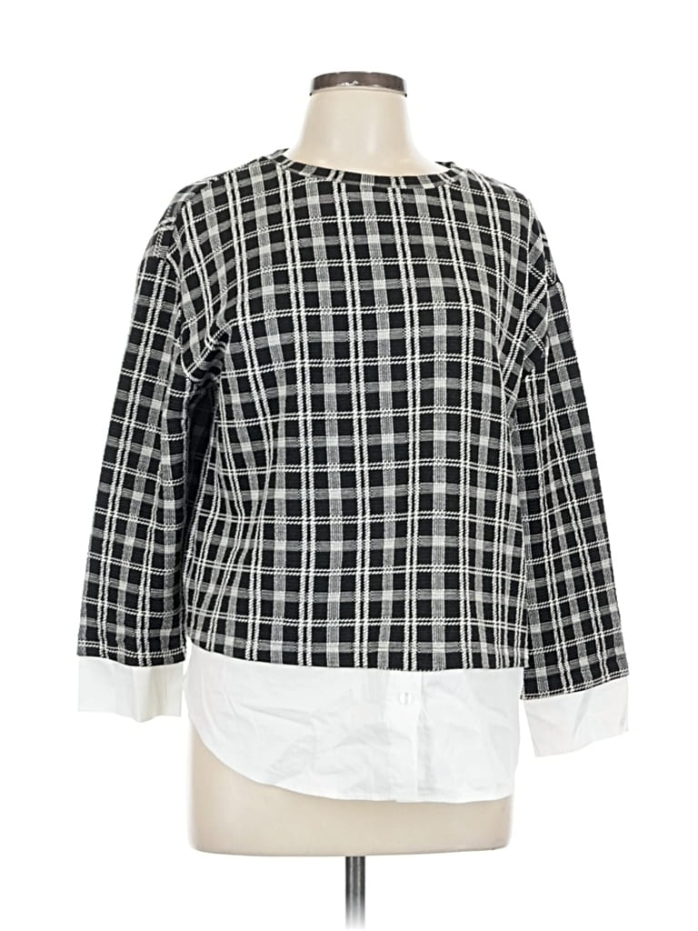 Ann Taylor Factory Long Sleeve Blouse In Black