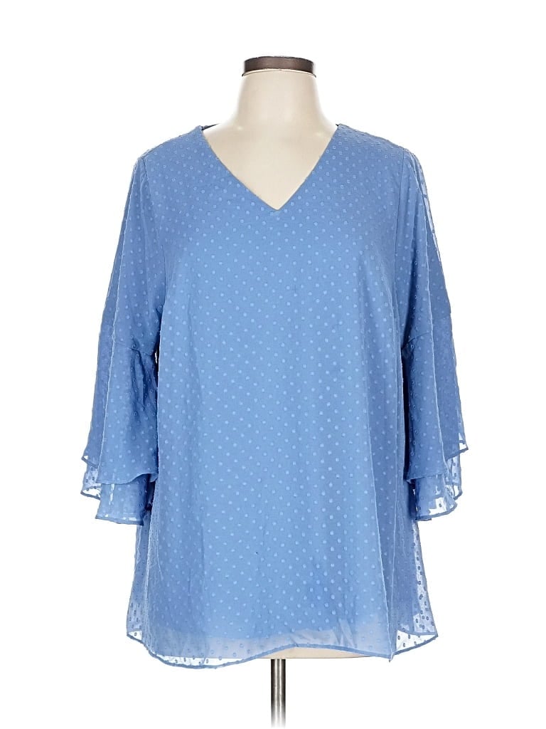 LANE BRYANT Pre-owned 3/4 Sleeve Blouse In Blue