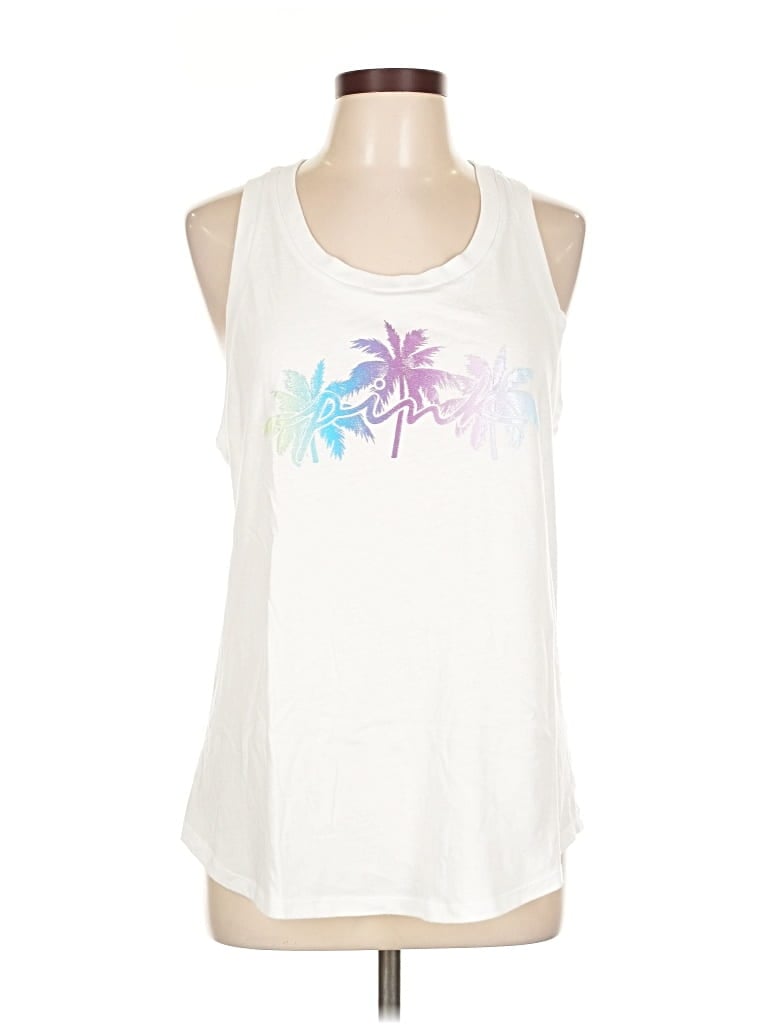 Pre-owned Victoria's Secret Pink Sleeveless T-shirt In White
