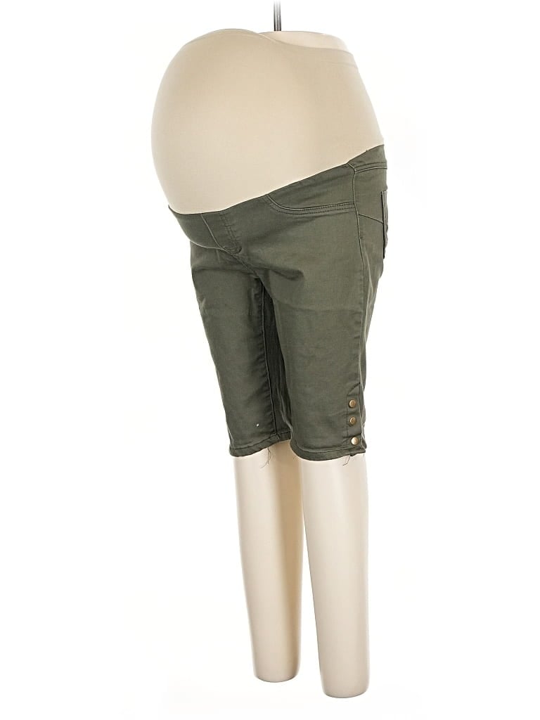Pre-owned Bella Vida Maternity Khaki Shorts In Green