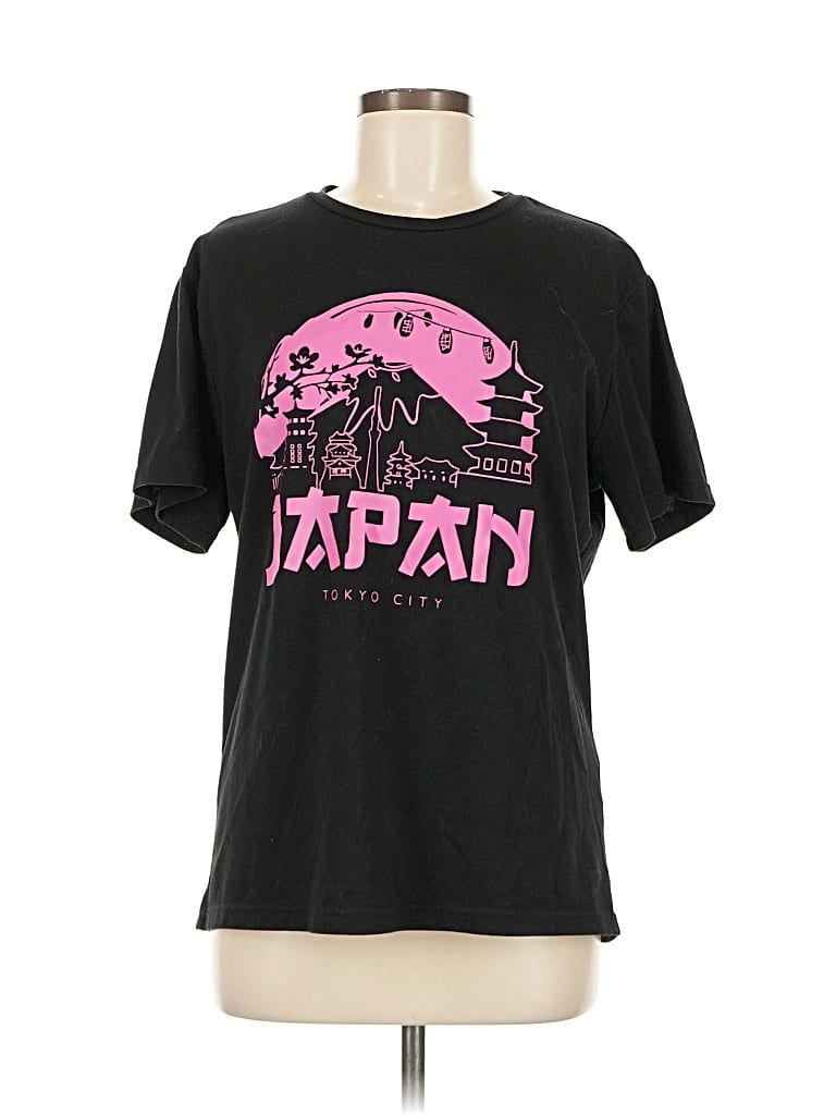 Pre-owned Romwe Short Sleeve T-shirt In Black