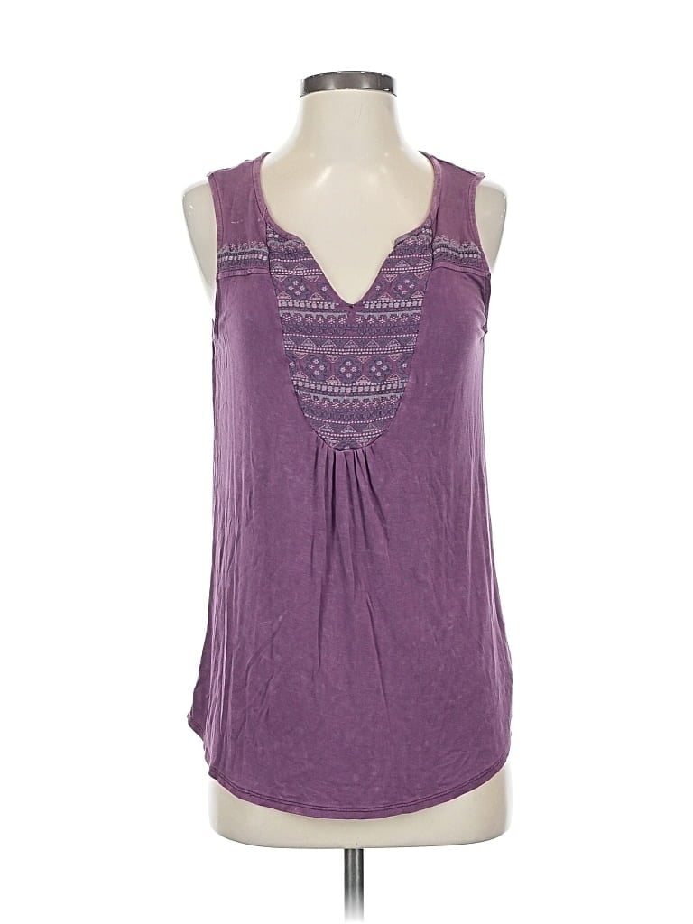 Pre-owned Knox Rose Sleeveless Top Purple Open Neckline Tops
