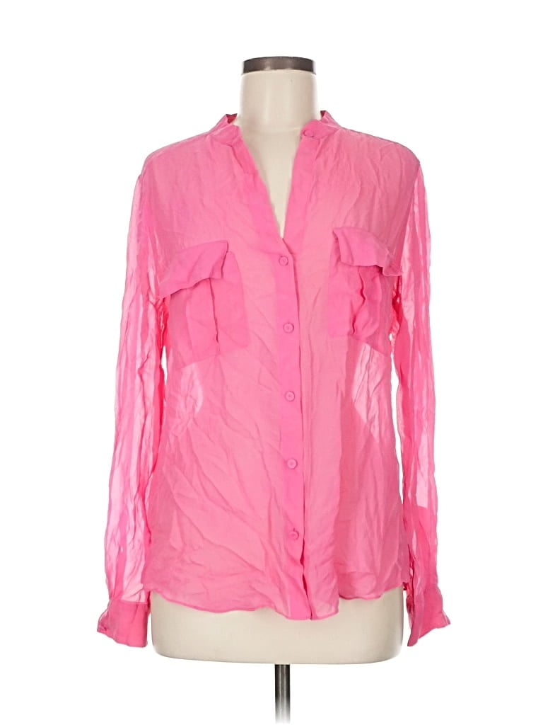 Pre-owned Bcbgmaxazria Long Sleeve Blouse In Pink