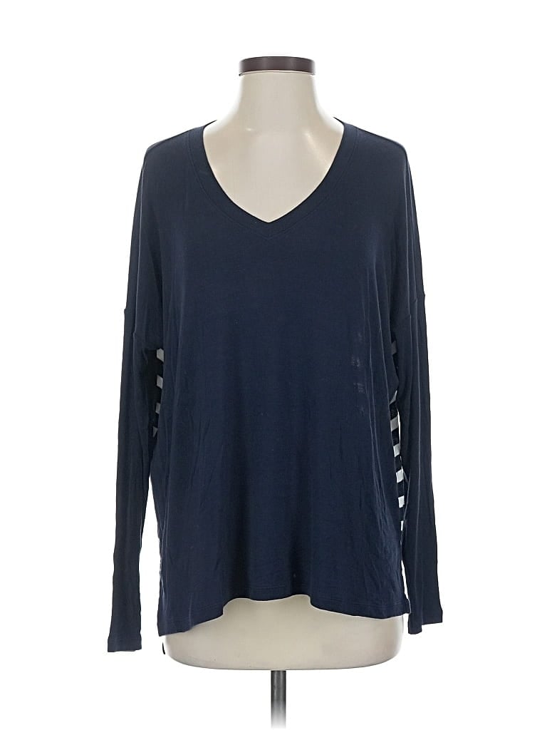 Pre-owned Cabi Long Sleeve Top Blue V Neck Tops