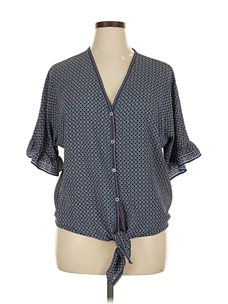 Pre-owned Max Studio 3/4 Sleeve Blouse In Blue