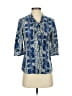 Yoana Baraschi 100% Polyester Paisley Blue 3/4 Sleeve Blouse Size XS - photo 1