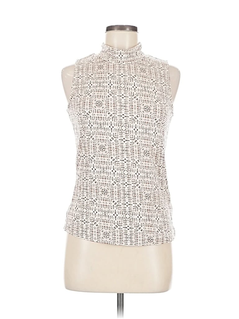 Pre-owned Evereve Sleeveless Blouse In White