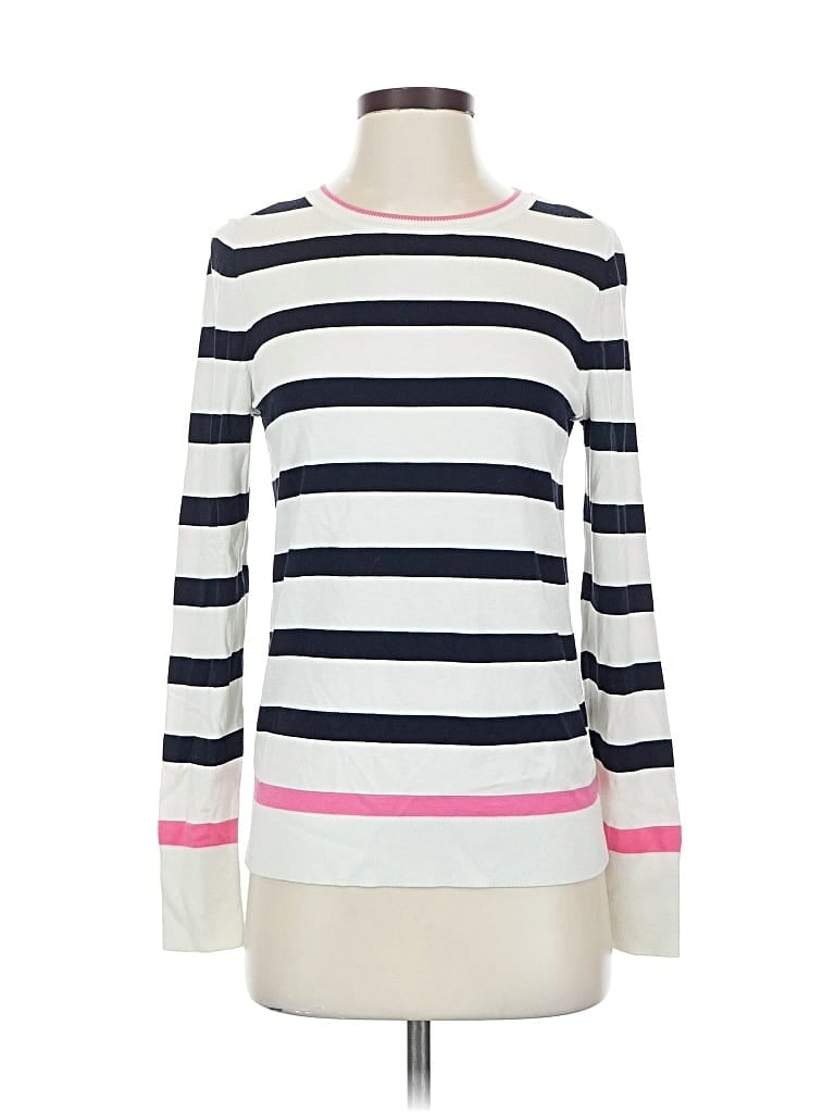 Pre-owned Ann Taylor Loft Long Sleeve T-shirt In White