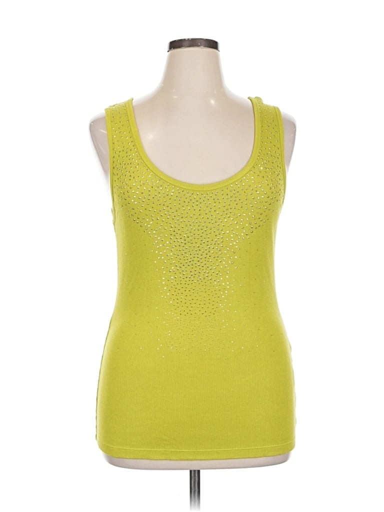 Pre-owned Calvin Klein Sleeveless Top Green Scoop Neck Tops