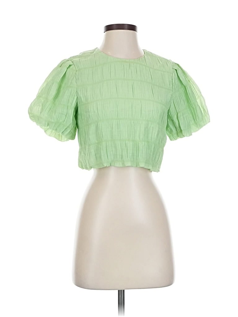 Pre-owned Love, Bonito Short Sleeve Blouse In Green