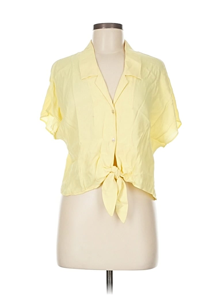 Pre-owned Wilfred Free Short Sleeve Blouse In Yellow