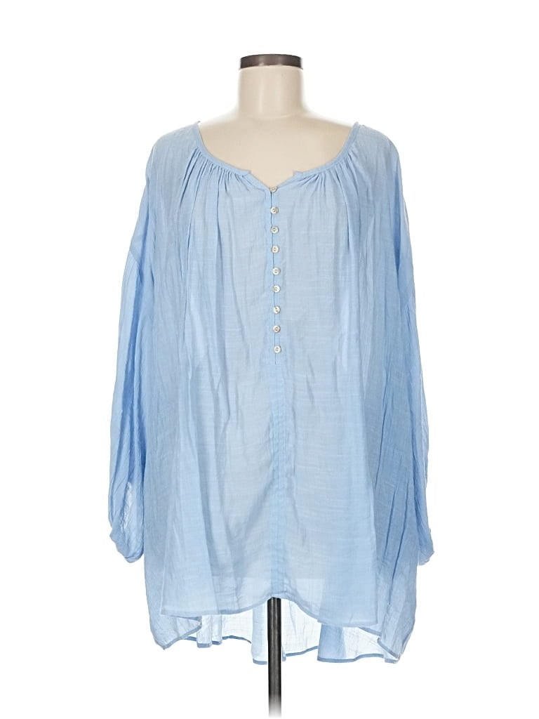 Pre-owned Assorted Brands 3/4 Sleeve Blouse In Blue