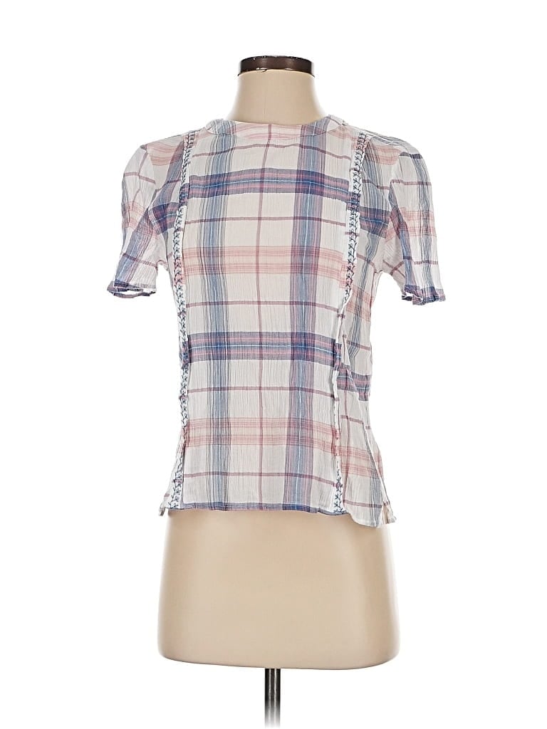 Pre-owned Vince Camuto Short Sleeve Blouse In White